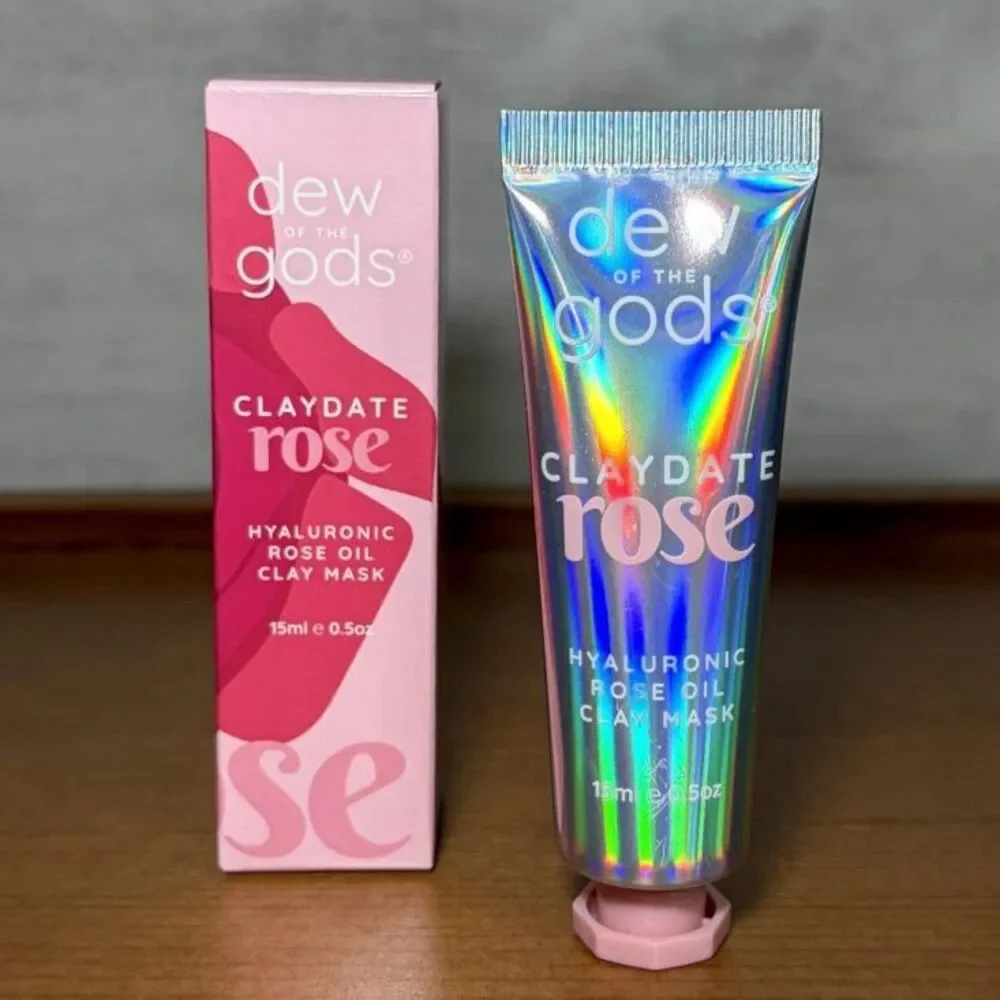 Dew Of The Gods Claydate Rose Hyaluronic Clay Mask 15ml .5 Oz New In Box SEALED